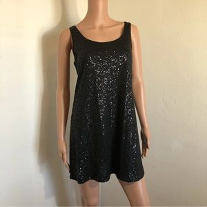 Eileen Fisher Silk blend Sequins Tank Dress Black Size XS